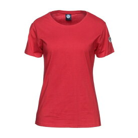 【送料無料】 ノースセール レディース Tシャツ トップス T-shirts Red