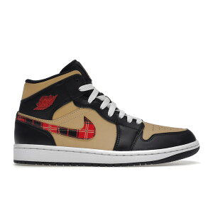 Jordan �W���[�_�� �����Y �X�j�[�J�[ �yAir Jordan 1 Mid Tartan Swoosh�z �T�C�Y US_7(25.0cm) Black/Multi-Color-Sesame-Fire Red-White