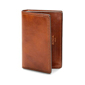 �{�X�J �����Y ���z �A�N�Z�T���[ Men's Men s 2 Pocket Card Case Wallet w/I.D. Window in Dolce Italian Leather Amber