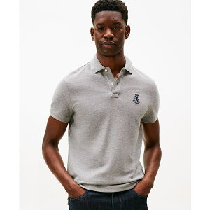 g~[ qtBK[ Y Vc gbvX Men's Heathered Crest Regular Fit Polo Shirt Light Gray Heather