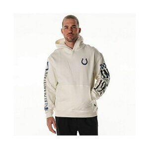 U Ch RNeBu fB[X p[J[EXEFbgVc AE^[ Men's and Women's Cream Indianapolis Colts Stacked Graphic Sleeve Fleece Hoodie Cream