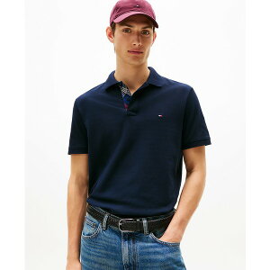 g~[ qtBK[ Y Vc gbvX Men's Regular Fit Plaid Placket Interest Pique Polo Shirt Desert Sky