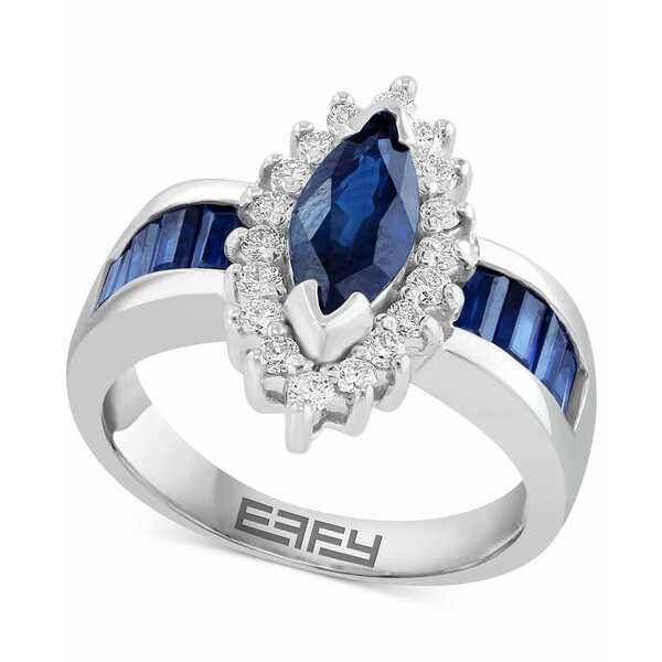 現品 エフィー コレクション レディース リング アクセサリー EFFYreg; Sapphire 2-1 ct. Diamond  Marquise Halo Ring in 14k White Gold