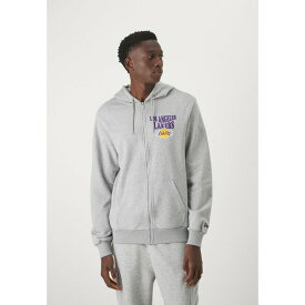 ニューエラ メンズ カーディガン アウター NBA LOS ANGELES LAKERS SCRIPT HOODY - Club wear - grey heather/purple