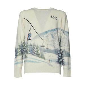 �G���V�[�c�[�Z�C���g�o�[�X �����Y �j�b�g&�Z�[�^�[ �A�E�^�[ St. barth sweater White