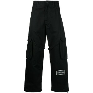 �t�H�[�e�B�[�t�H�[�E���[�x���E�O���[�v �����Y �J�W���A���p���c �{�g���X Logo-patch cotton cargo pants Black