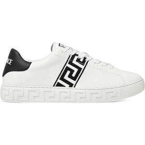 Versace ���F���T�[�` �����Y �X�j�[�J�[ �yVersace Embroidered Greca White Black�z �T�C�Y US_M_13 White/Black