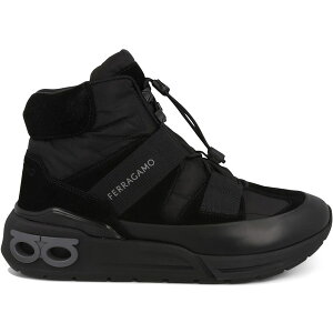 Ferragamo �t�F���K�� �����Y �X�j�[�J�[ �yFerragamo Leonida High-Top Sneakers Black�z �T�C�Y US_7(25.0cm) Black