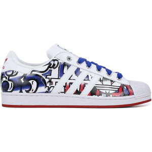 adidas �A�f�B�_�X �����Y �X�j�[�J�[ �yadidas Superstar 35th Anniversary Graphic�z �T�C�Y US_M_4.5 White/Red/Blue