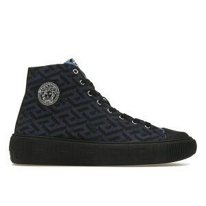 Versace ���F���T�[�` �����Y �X�j�[�J�[ �yVersace Greca High Top Greek Print Dark Blue Black�z �T�C�Y US_11(29.0cm) Dark Blue/Black