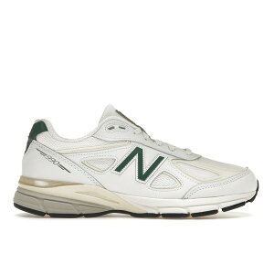 New Balance �j���[�o�����X �����Y �X�j�[�J�[ �yNew Balance 990v4 MiUSA White Green�z �T�C�Y US_12(30.0cm) Calcium/Forest Green