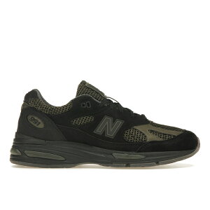 New Balance �j���[�o�����X �����Y �X�j�[�J�[ �yNew Balance 991v2 MiUK Stone Island Black�z �T�C�Y US_M_14 Black/Olive/Grey