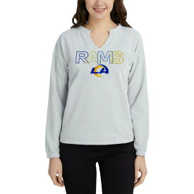 コンセプトスポーツ レディース Tシャツ トップス Los Angeles Rams Concepts Sport Women's Sunray Notch Neck Long Sleeve TShirt Gray