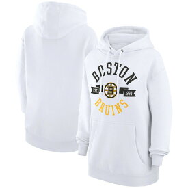 カールバンクス レディース パーカー・スウェットシャツ アウター Boston Bruins GIII 4Her by Carl Banks Women's City Graphic Fleece Pullover Hoodie White