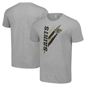 スターター メンズ Tシャツ トップス New Orleans Saints Starter Color Scratch TShirt Heather Gray