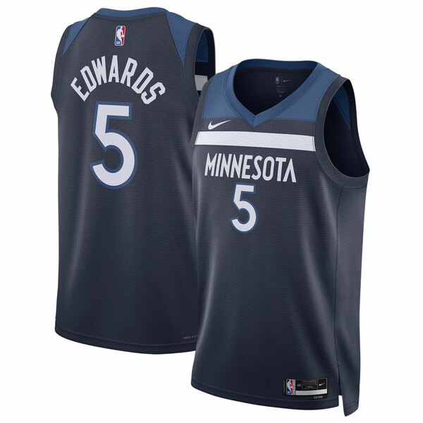 【送料無料】 ナイキ メンズ ユニフォーム トップス Anthony Edwards Minnesota Timberwolves Nike Unisex Swingman Jersey Icon Edition Navyのサムネイル