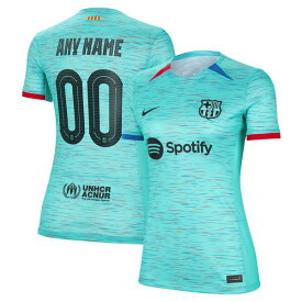 【送料無料】 ナイキ レディース ユニフォーム トップス Barcelona Nike Women's 2023/24 Third Custom Replica Jersey Aqua