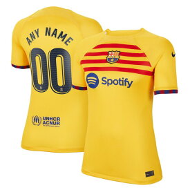 【送料無料】 ナイキ レディース ユニフォーム トップス Barcelona Nike Women's 2022/23 Fourth Breathe Stadium Replica Custom Jersey Yellow