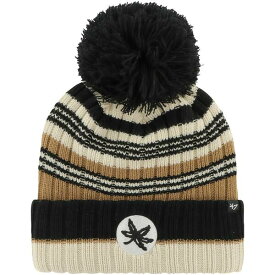 フォーティーセブン レディース 帽子 アクセサリー Ohio State Buckeyes '47 Women's Barista Cuffed Knit Hat with Pom Khaki