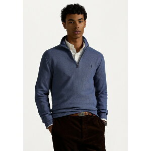 t[ Y jbg&Z[^[ AE^[ KNIT COTTON QUARTER-ZIP JUMPER - Jumper - capri blue