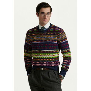 t[ Y jbg&Z[^[ AE^[ Fair Isle Cotton Blend Jumper - Jumper - navy