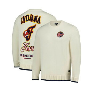 U Ch RNeBu Y jbg&Z[^[ AE^[ Men's and Women's Cream Indiana Fever Jacquard Pullover Sweater Cream
