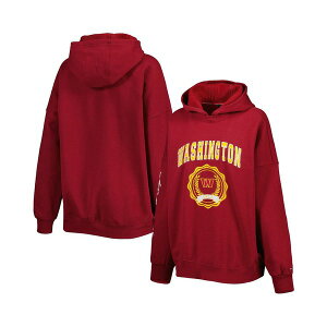 g~[ qtBK[ fB[X p[J[EXEFbgVc AE^[ Women's Burgundy Washington Commanders Becca Drop Shoulder Pullover Hoodie Burgundy