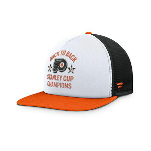 ファナティクス メンズ 帽子 アクセサリー Men's White/Orange Philadelphia Flyers Decades Collection Foam Front Snapback Hat White, Orange