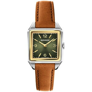oh fB[X rv ANZT[ Women's 1917 Swiss Quartz Cognac Leather Watch, 25 x 34.1mm Brown