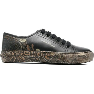 Ferragamo �t�F���K�� ���f�B�[�X �X�j�[�J�[ �yFerragamo Sneaker Floral-Trim Black (Women's)�z �T�C�Y US_W_10 Black