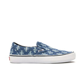 Vans バンズ メンズ スニーカー 【Vans Slip-On】 サイズ US_5(23.0cm) Supreme Hole Punch Denim Blue