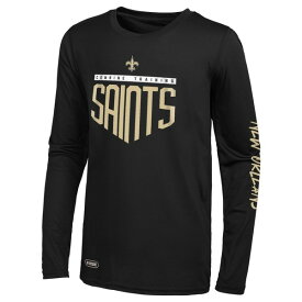 アウタースタッフ メンズ Tシャツ トップス New Orleans Saints Impact Long Sleeve TShirt Black