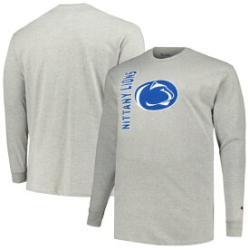 チャンピオン メンズ Tシャツ トップス Penn State Nittany Lions Champion Big & Tall Mascot Long Sleeve TShirt Heather Gray