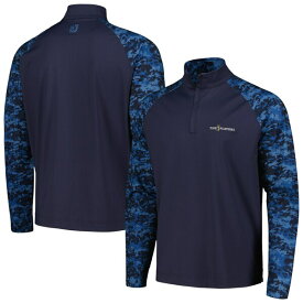 フットジョイ メンズ パーカー・スウェットシャツ アウター THE PLAYERS FootJoy Camo Color Block Raglan QuarterZip Top Navy