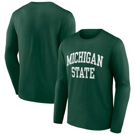 ファナティクス メンズ Tシャツ トップス Michigan State Spartans Fanatics Branded Basic Arch Long Sleeve TShirt Green