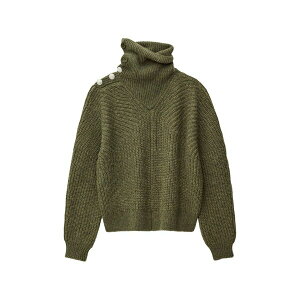 �o�b�V�� ���f�B�[�X �j�b�g&�Z�[�^�[ �A�E�^�[ Romane buttoned roll-neck sweater Green