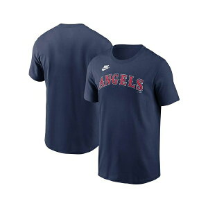 �i�C�L �����Y �V���c �g�b�v�X Men's Navy California Angels Cooperstown Wordmark T-Shirt Navy