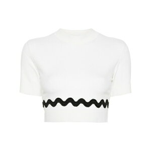 �W�����p�g�D ���f�B�[�X T�V���c �g�b�v�X Wave cropped sweater White