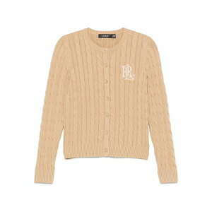 �����t���[���� ���f�B�[�X �J�[�f�B�K�� �A�E�^�[ Logo-embroidered cardigan Neutrals
