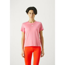 アディダス レディース Tシャツ トップス AEROREADY TRAIN ESSENTIALS - Sports T-shirt - bliss pink/white
