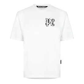 【送料無料】 パーム・エンジェルス メンズ Tシャツ トップス Pa Logo T Shirt Wht Blk 0110