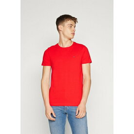 トミー ヒルフィガー メンズ Tシャツ トップス STRETCH SLIM FIT TEE - Basic T-shirt - fierce red