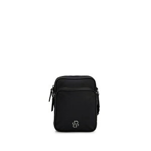 �{�X �����Y �V�����_�[�o�b�O �o�b�O Twill reporter bag with adjustable logo strap Black