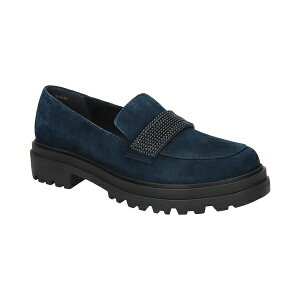 xB[^ fB[X Xb|E[t@[ V[Y Women's Paz Comfort Lug Loafers Navy Suede Leather