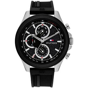 g~[ qtBK[ Y rv ANZT[ Men's Multifunction Black Silicone Watch 46mm Black