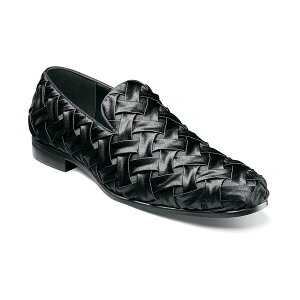 ステイシーアダムス メンズ スリッポン・ローファー シューズ Men's Savoir X-Cross Satin Slip-On Loafers Black