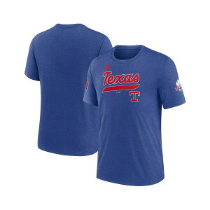 �i�C�L �����Y �V���c �g�b�v�X Men's Heather Royal Texas Rangers Cooperstown Collection Eras Tri-Blend T-Shirt Heather Royal