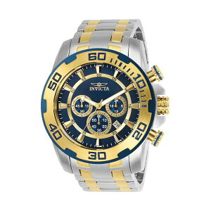 CrN^ Y rv ANZT[ Men's 26296 Pro Diver Quartz Chronograph Blue Dial Watch Gold