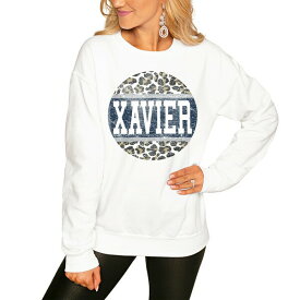 ゲームデイ レディース パーカー・スウェットシャツ アウター Xavier Musketeers Women's Scoop & Score Pullover Sweatshirt White