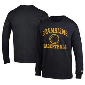 チャンピオン メンズ Tシャツ トップス Grambling Tigers Champion Icon Logo Basketball Jersey Long Sleeve TShirt Black